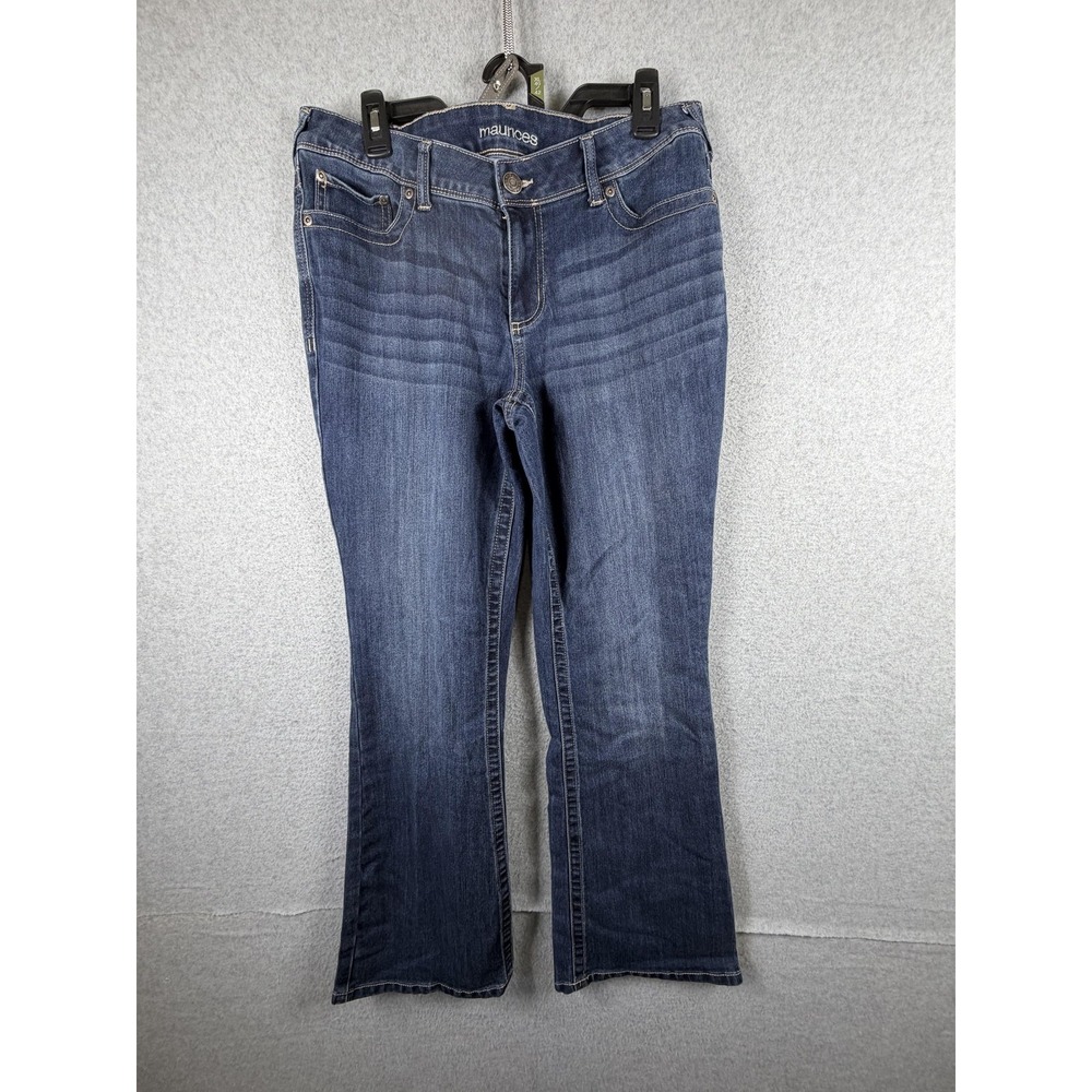 Maurices Jeans Womens 12 Blue Bootcut Mid Rise Stretch Denim Pants Medium Wash